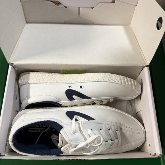 Tretorn Womens White and Navy Sneakers - Picture 2 of 7